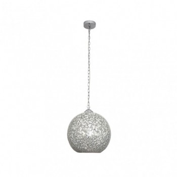 Distribuidor - Lâmpadas Diversas | Colgantes Clássicas | COLGANTE TENOR 1XE27 CROMO MOSAICO REGX25X25 CM Ref: 177592520